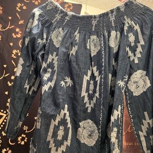 Tribal jeans top